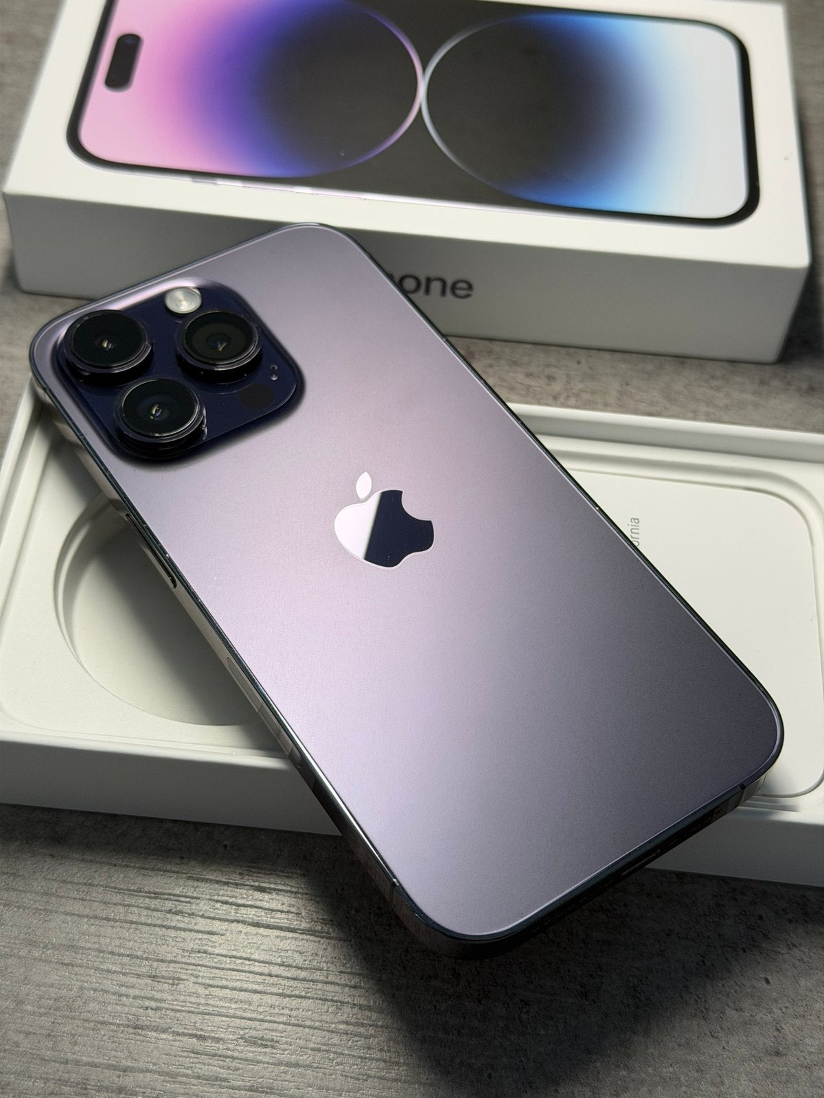  Apple iphone 14 Pro Deep Purple 128GB Batterij 100%, Apple, Paars, Ophalen of Verzenden, Zo goed als nieuw