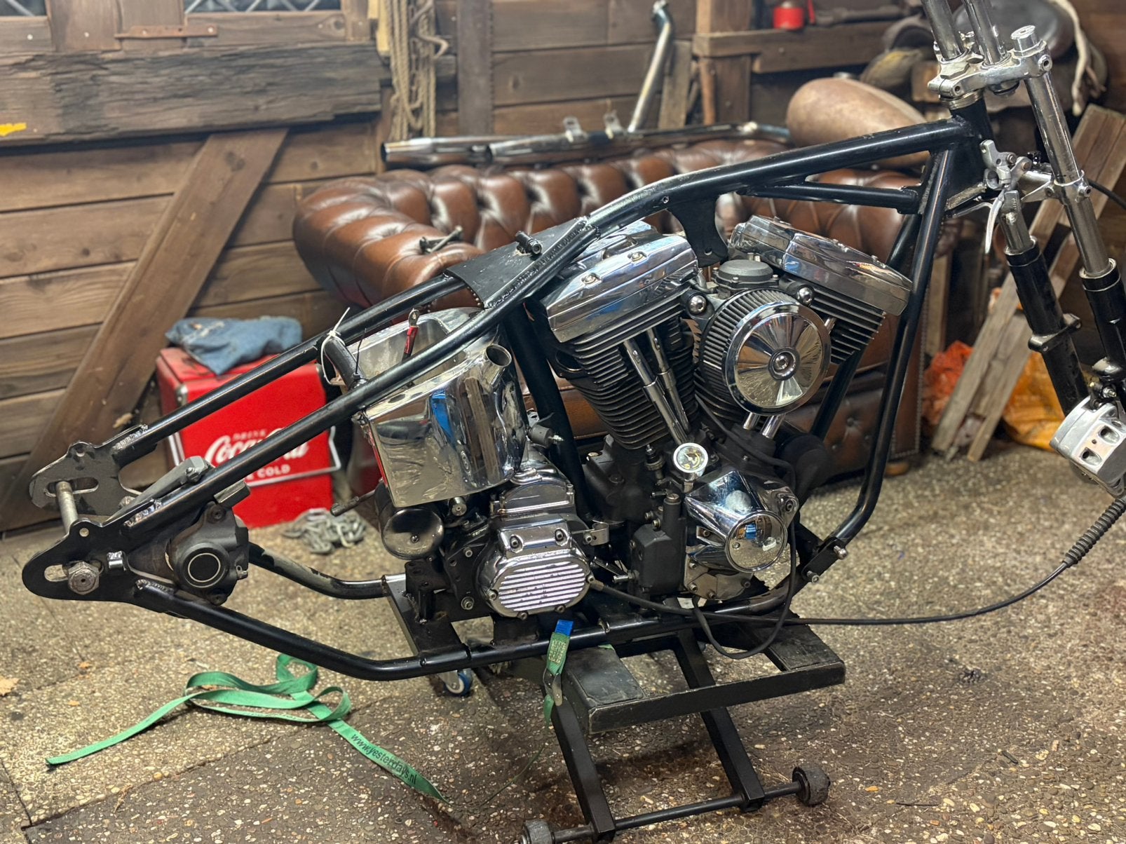 Hardtail frame voor harley davidson shovelhead en evo, Ophalen, Gebruikt