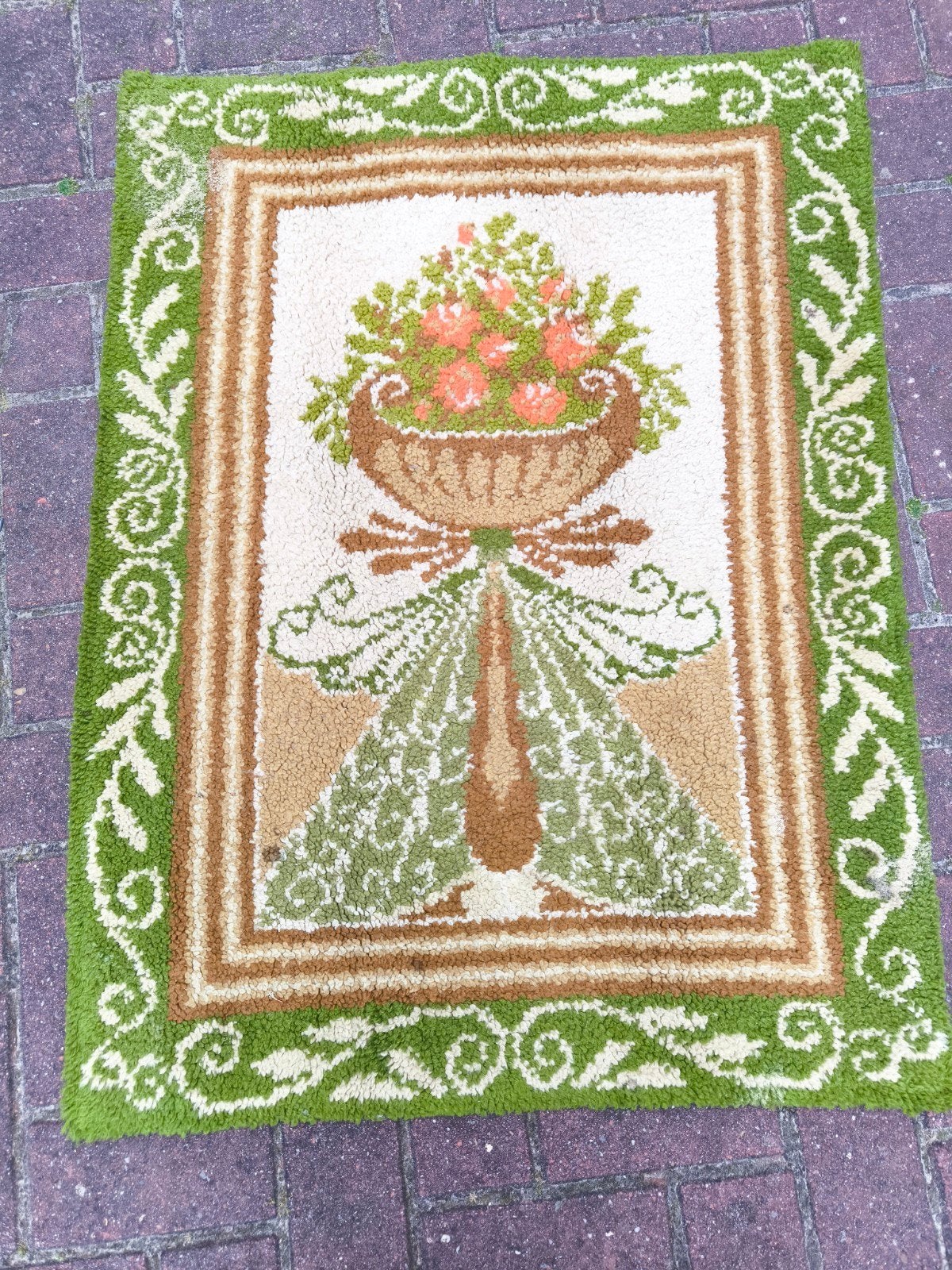 Geknoopt tapijt Rozen amphore hangtapijt vintage wanddoek, Eén persoon, Cadeaubon
