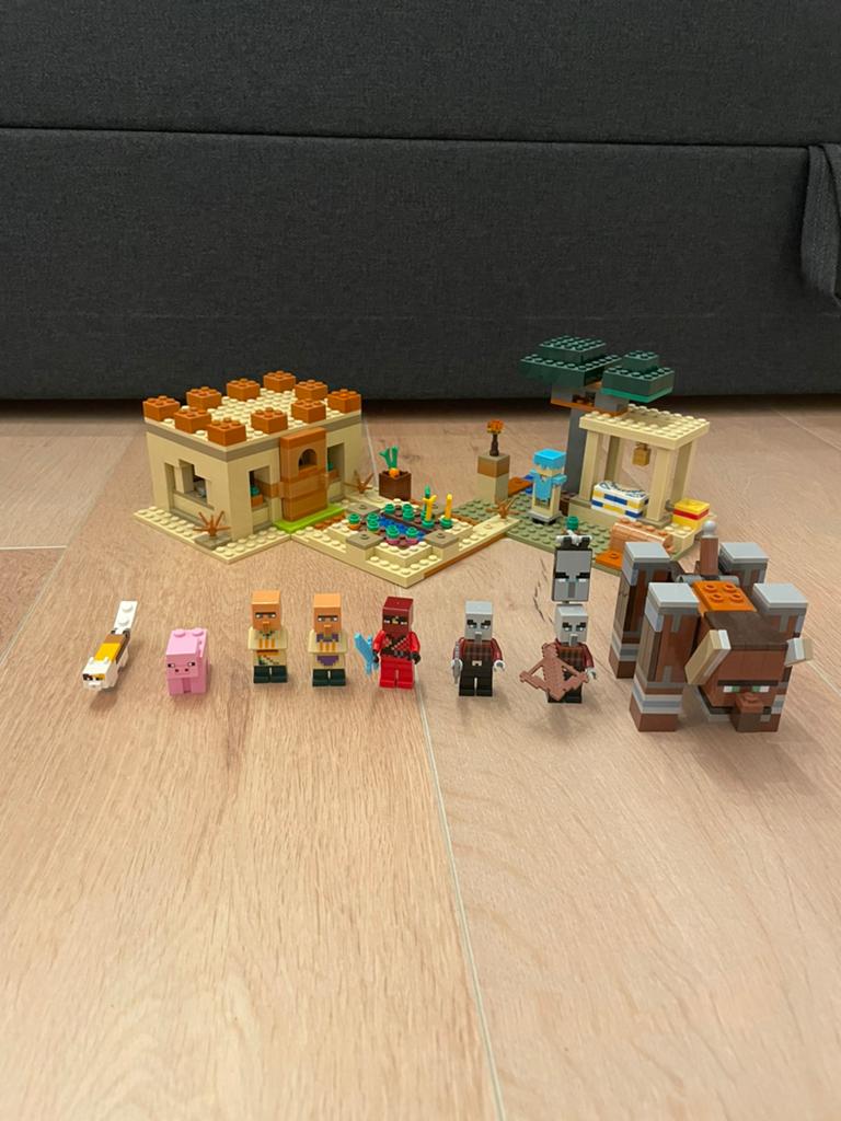 Lego Minecraft set 21160 The illager raid. Compleet., Ophalen of Verzenden, Zo goed als nieuw