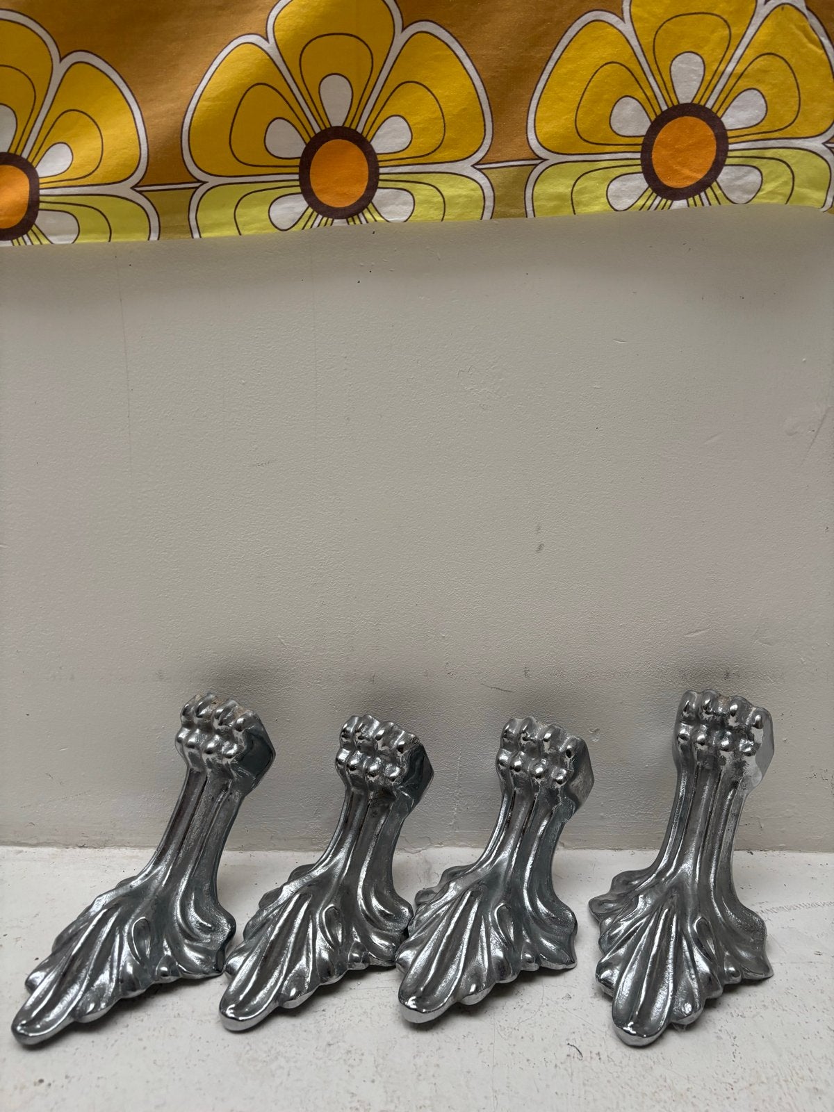 Set van 4 metalen meubelpoten in klauwstijl, Ophalen of Verzenden