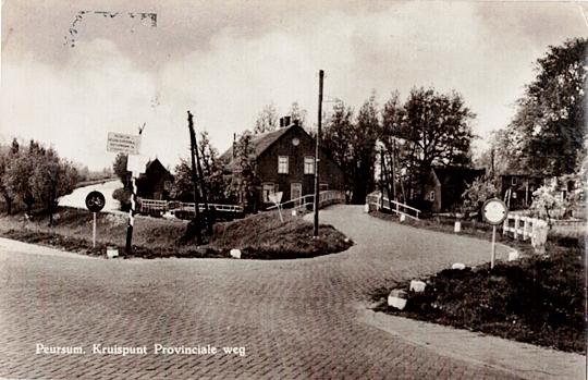 Peursum, Kruispunt Prov. weg  uitg. FOKA 756, Verzenden, 1920 tot 1940, Ongelopen, Zuid-Holland