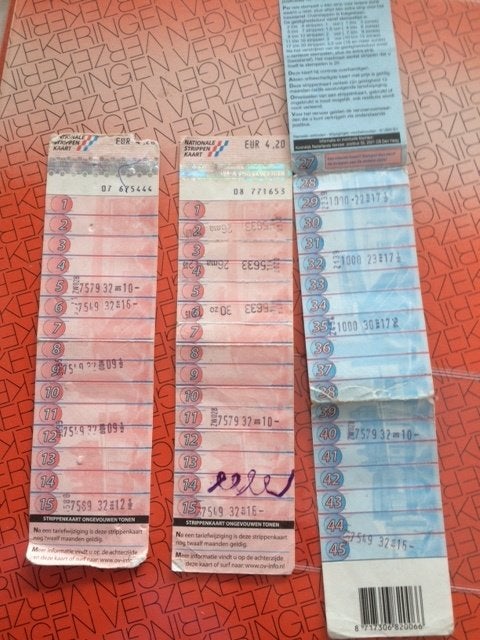 Oude Nationale Strippenkaarten - Bus, Tram, Metro, Ophalen of Verzenden, Gebruikt, Bus of Metro, Overige typen