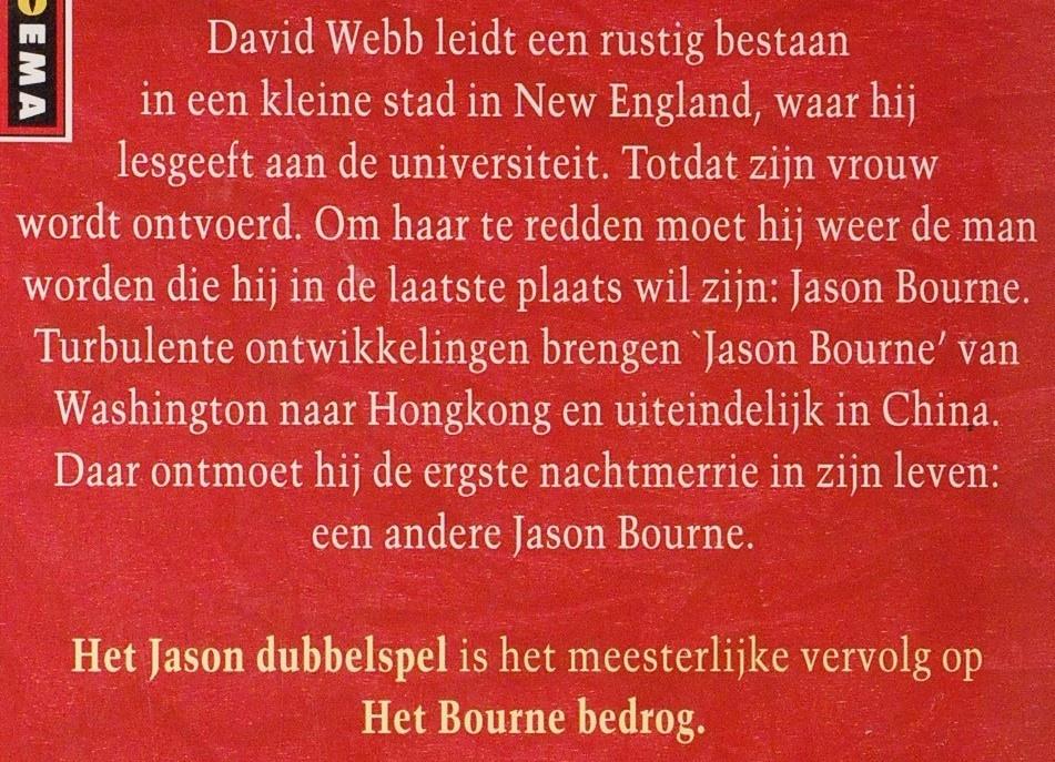 Het Jason Dubbelspel – Robert Ludlum (Poema Pocket, 1994), Boeken, Thrillers, Verzenden, Zo goed als nieuw, Amerika