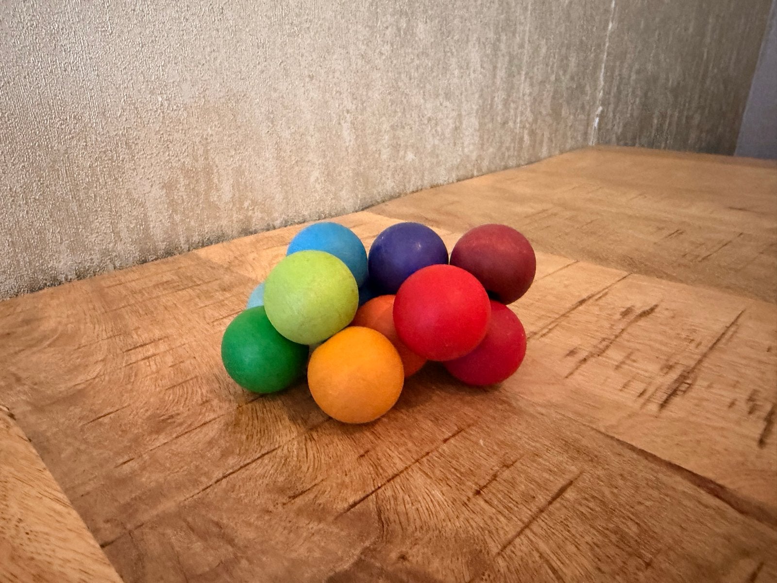 Grimm's Grijpspeeltje Regenboog Houten Ballen, Ophalen of Verzenden, Zo goed als nieuw, Overige typen