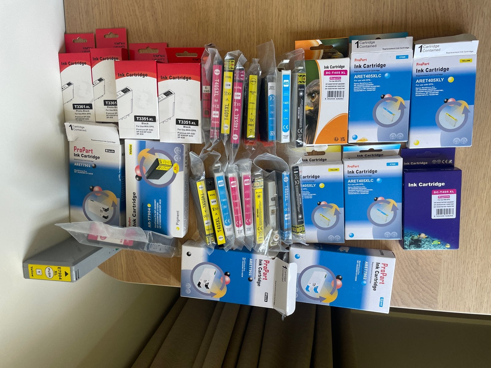 Meer dan 30 diverse inktcartridges (nieuw) veel T405, Computers en Software, Printerbenodigdheden, Nieuw, Ophalen