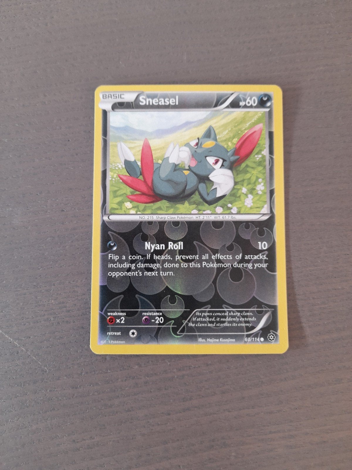 Steam siege 60/114 sneasel reverse, Ophalen of Verzenden, Zo goed als nieuw, Losse kaart, Foil