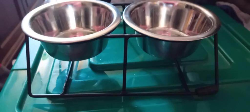 Voer bakjes met houder, Dieren en Toebehoren, Honden-accessoires, Ophalen, Zo goed als nieuw