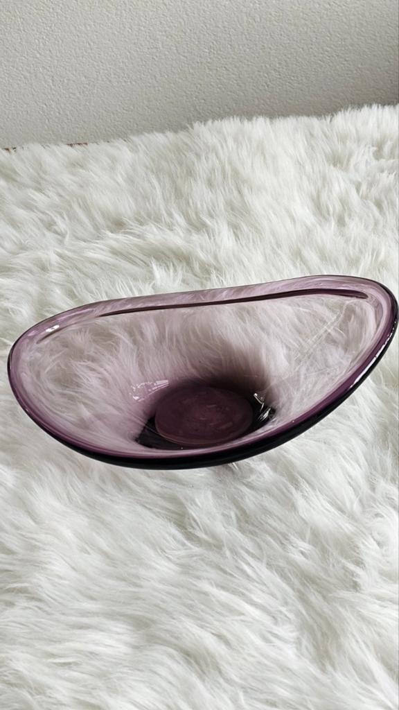 Vintage Ikea paarse mondgeblazen schaal, Antiek en Kunst, Ophalen of Verzenden