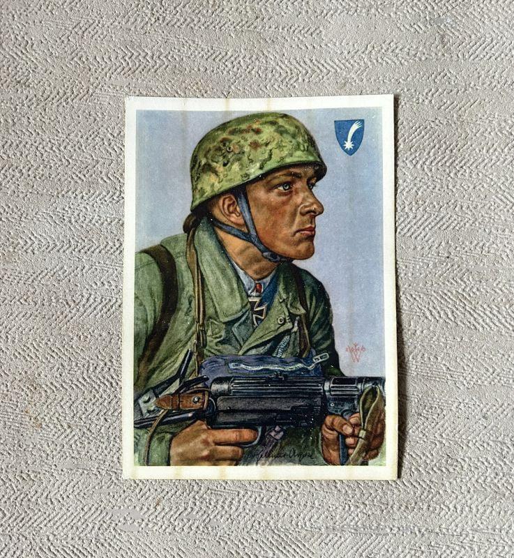 wo2 - Duitse Fallschirmjäger postkaart - Duitse para, Ophalen of Verzenden, Luchtmacht, Duitsland, Foto of Poster