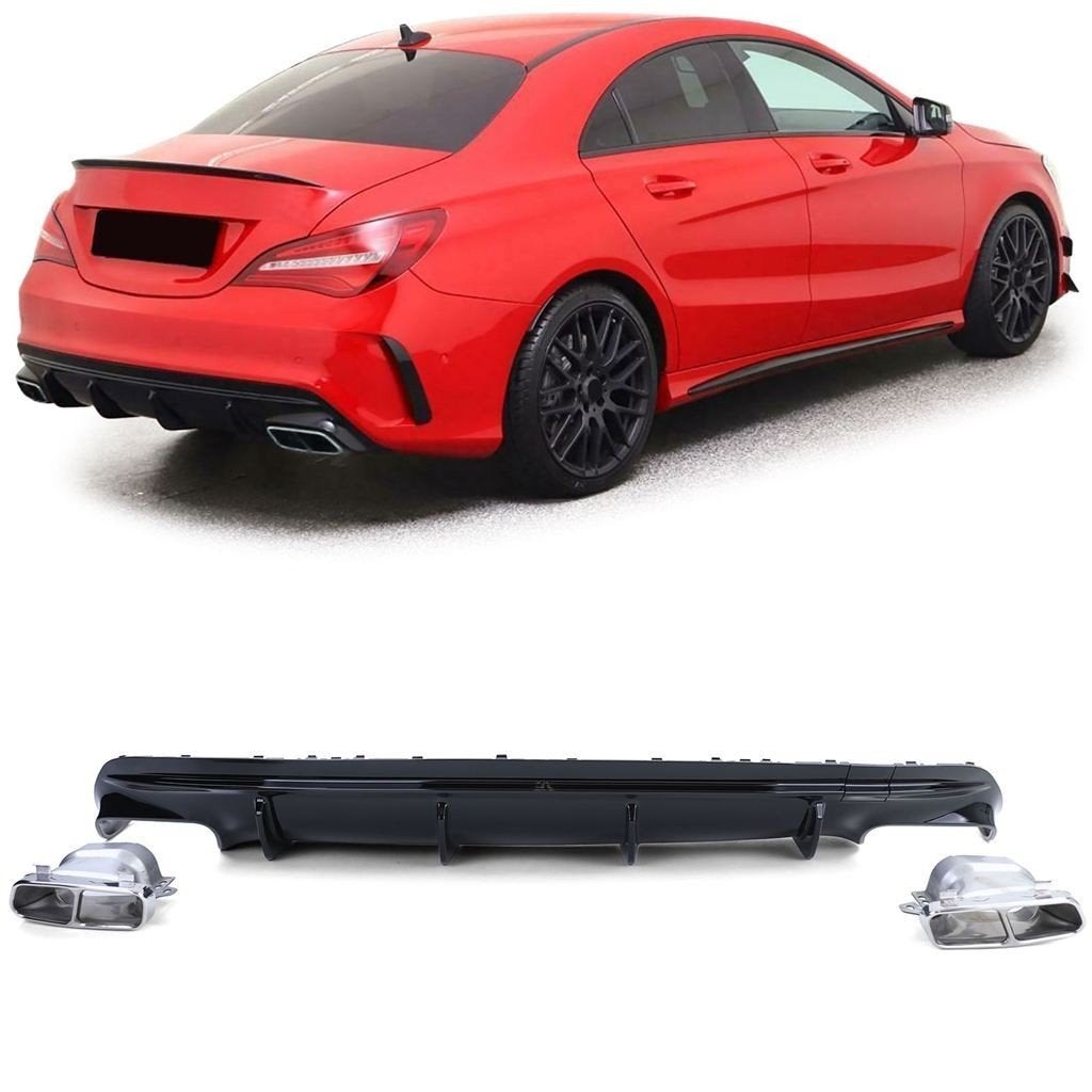 Sport Diffuser + Uitlaat sierstuk Voor Mercedes CLA C117 AMG