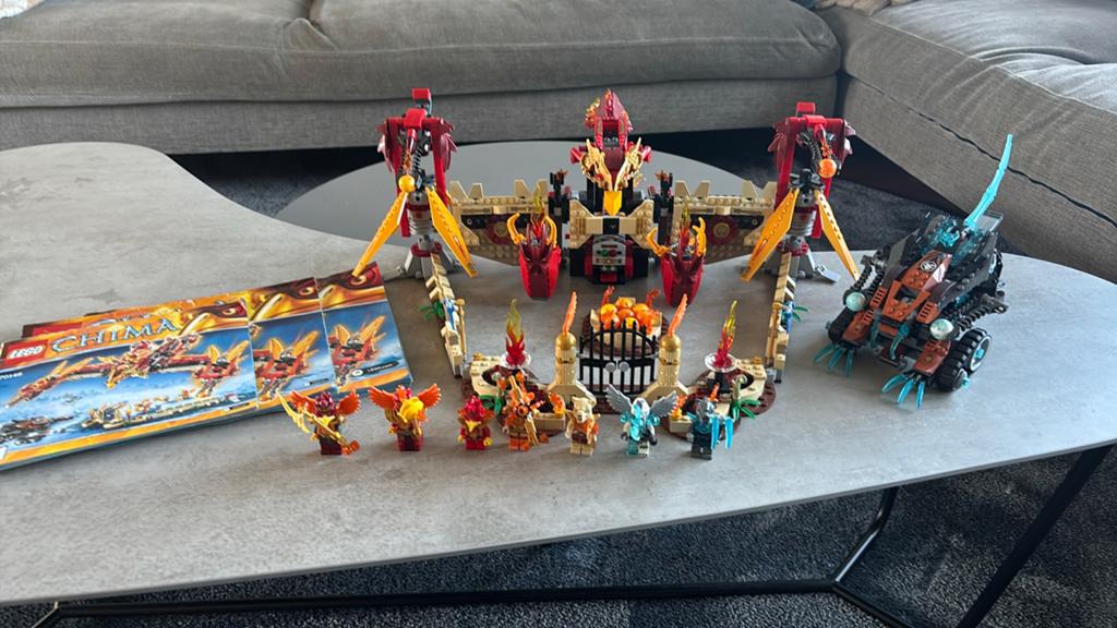 LEGO Chima 70146 Phoenix Vuurtempel & 70145 Maula's Mammoet, Ophalen of Verzenden, Gebruikt, Overige merken
