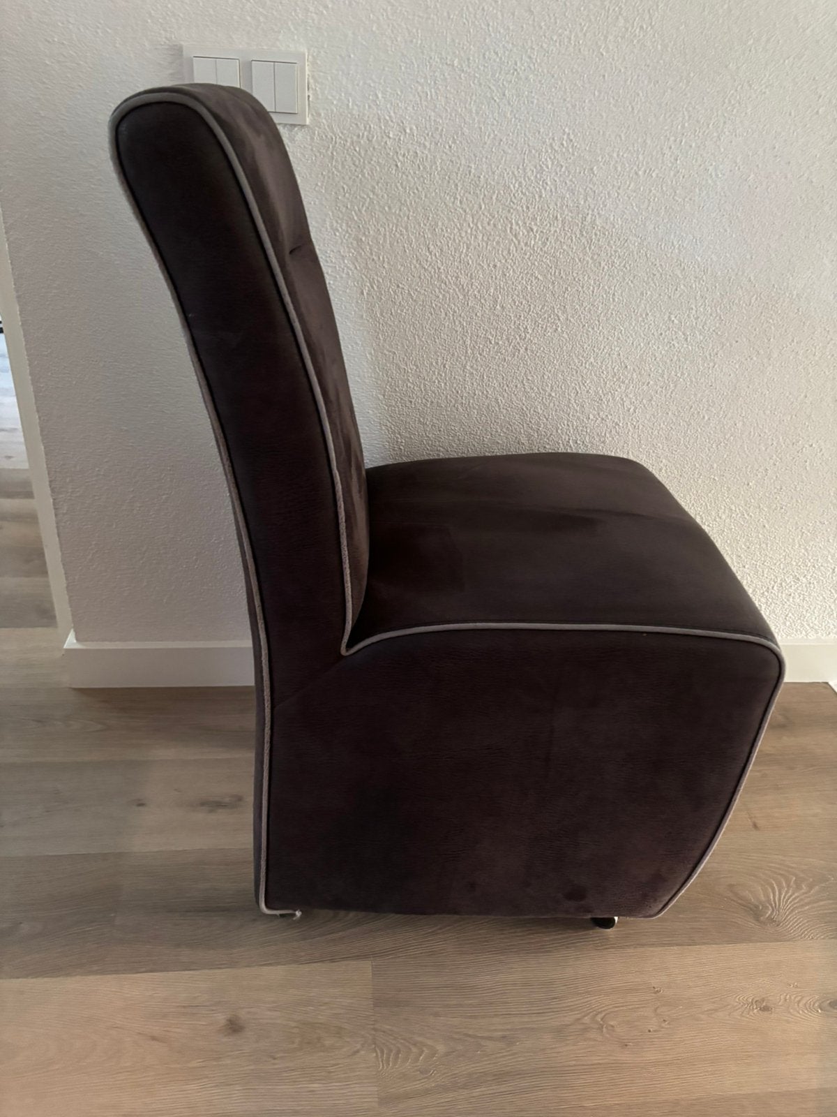Eetkamer stoelen 6x, Ophalen, Gebruikt, Bruin, Stof