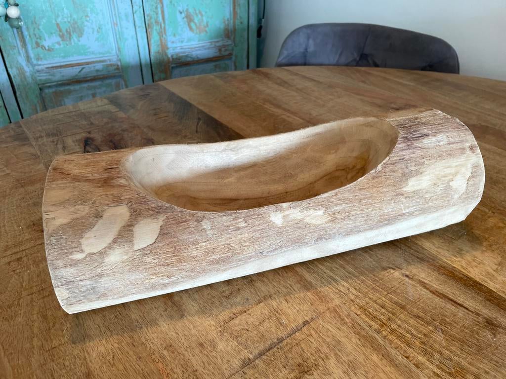 Houten schaal boomstam, Ophalen of Verzenden, Zo goed als nieuw, Rond, Hout