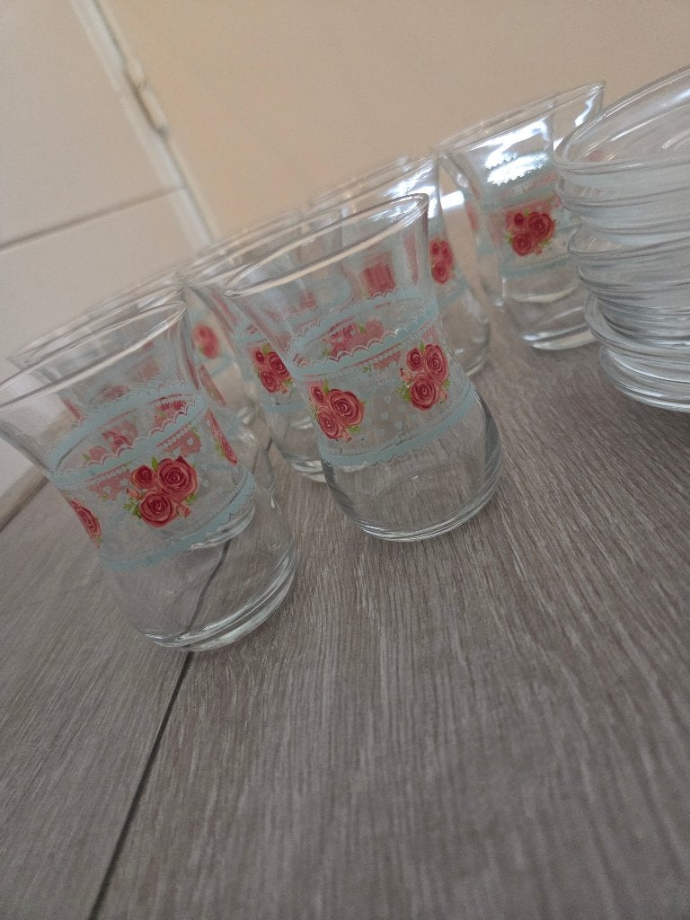 Turkse thee glazen, Huis en Inrichting, Keuken | Servies, Ophalen, Glas of Glazen, Gebruikt, Glas