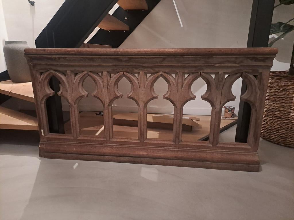 Antiek Frans Gotisch Eikenhouten Paneel/Balustrade, Ophalen