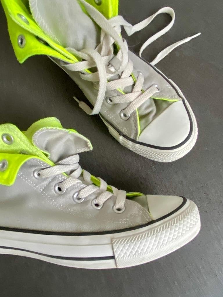 J75  Converse All Stars maat 37 hoge gympen sneakers schoen, Geel, Ophalen of Verzenden, Converse All Stars, Sneakers of Gympen