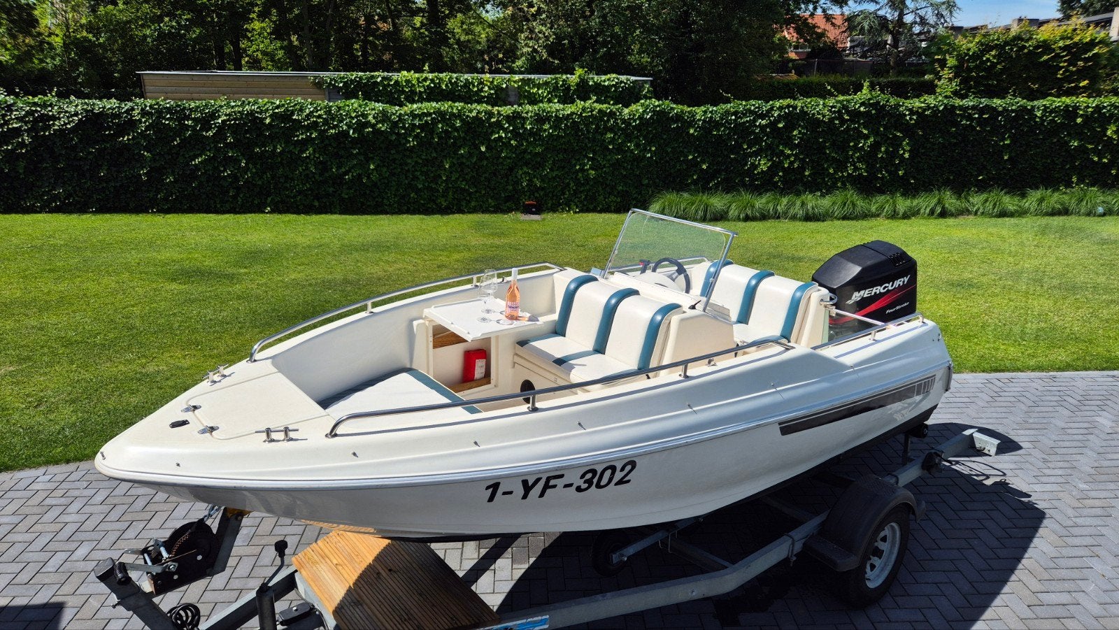 Quicksilver 500 met 75 pk Mercury 4-takt en Biminitop, Watersport en Boten, Vis- en Consoleboten, Gebruikt, Quicksilver, Met afstandsbediening