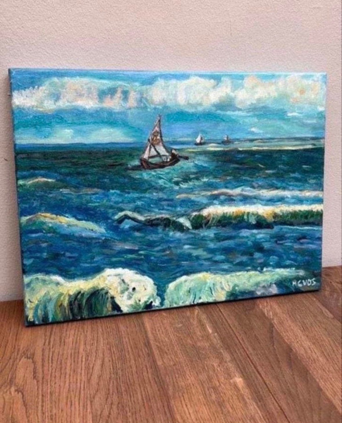 Olieverfschilderij 30x40cm - Maritiem met zeilboten, Antiek en Kunst, Kunst | Schilderijen | Klassiek, Ophalen, Maritiem / water