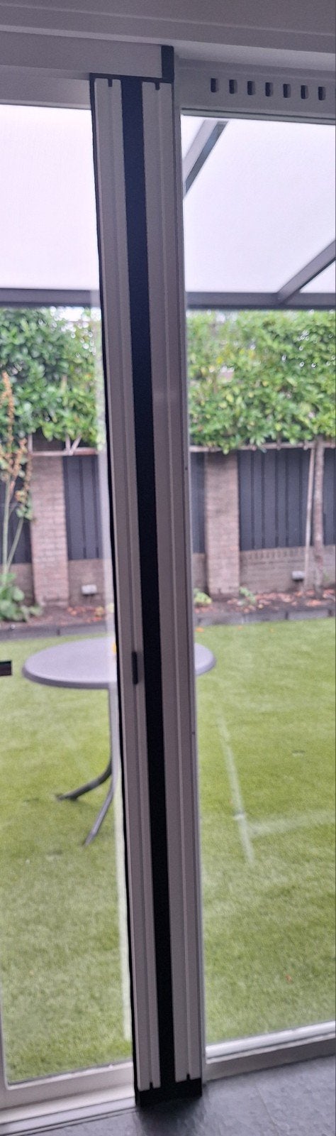 Hordeur plissé - voor schuifpui naar terras of balkon., Doe-het-zelf en Verbouw, Deuren en Horren, Ophalen, Gebruikt, Hordeur