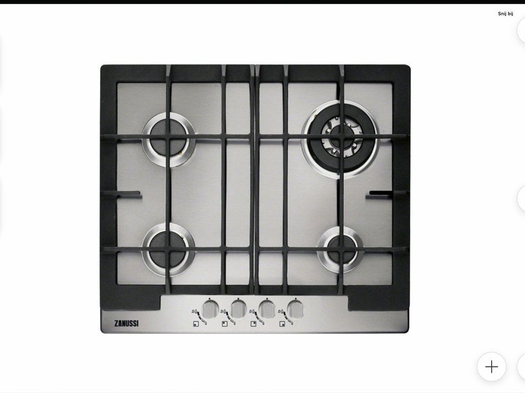 gaskookplaat zanussi, Witgoed en Apparatuur, Kookplaten, Ophalen, Gebruikt, 4 kookzones, Inbouw