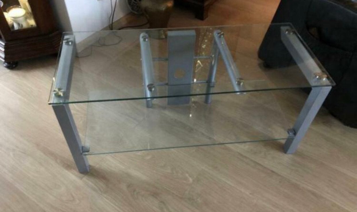 Tv meubel glas, Ophalen, Gebruikt, Rechthoekig, Glas