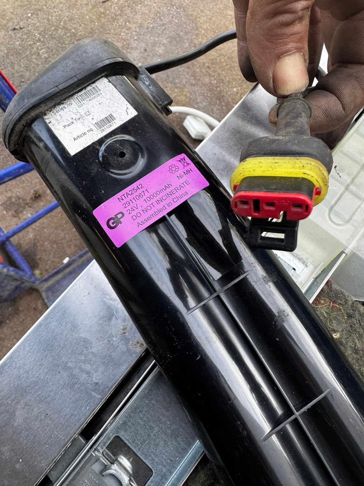 Banaan fietsaccu werking onbekend, Gebruikt