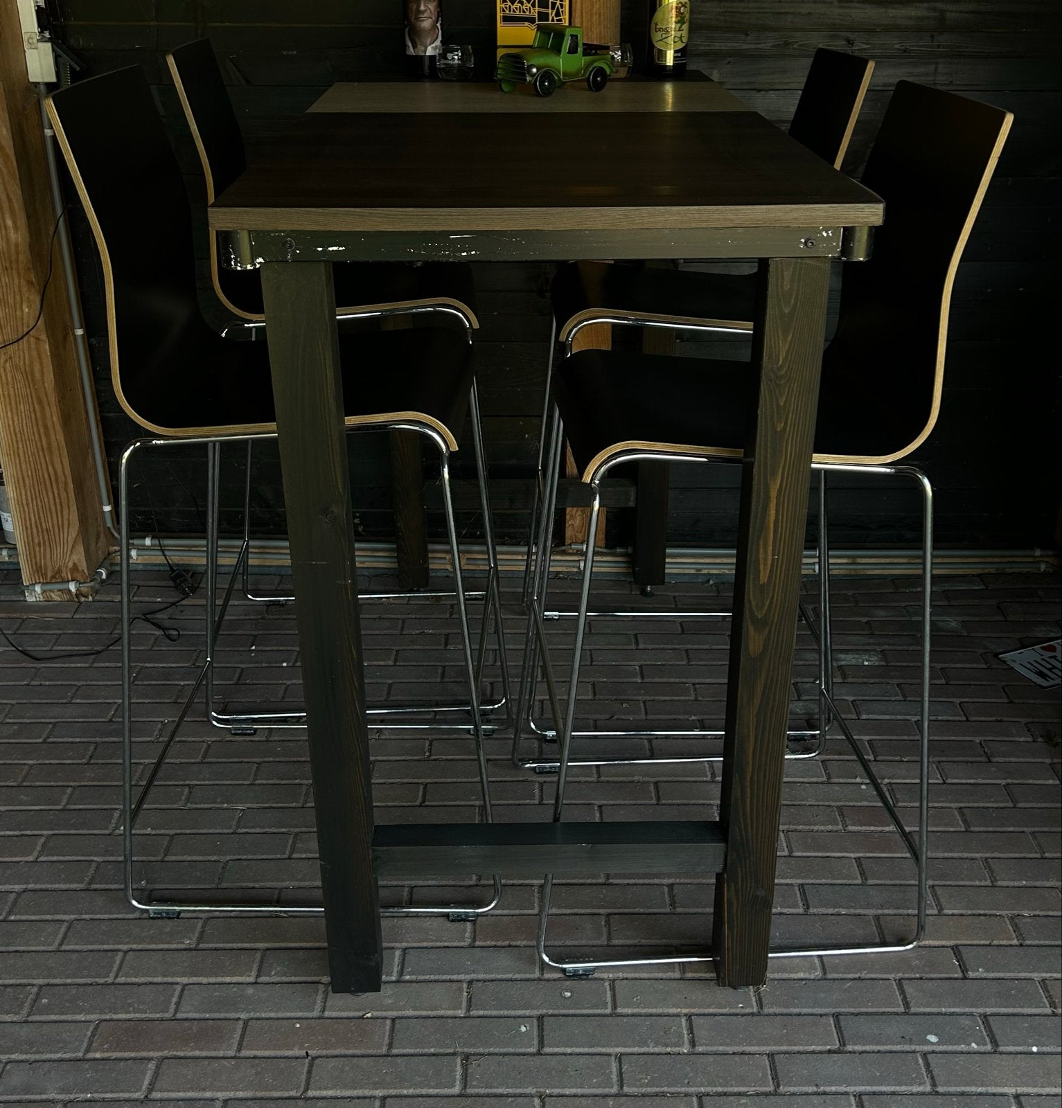 Set van 4 barkrukken, Ophalen, Gebruikt, Met voetsteun, 90 cm of meer