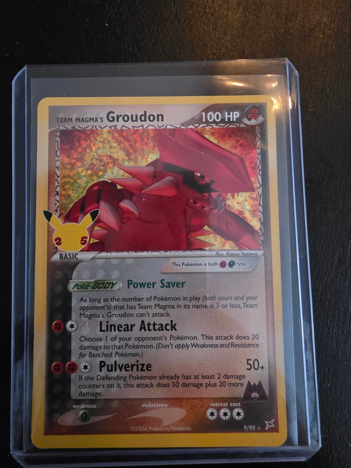 Team Magma's Groudon Celebrations Pokémon Kaart, Ophalen of Verzenden, Zo goed als nieuw, Losse kaart, Foil