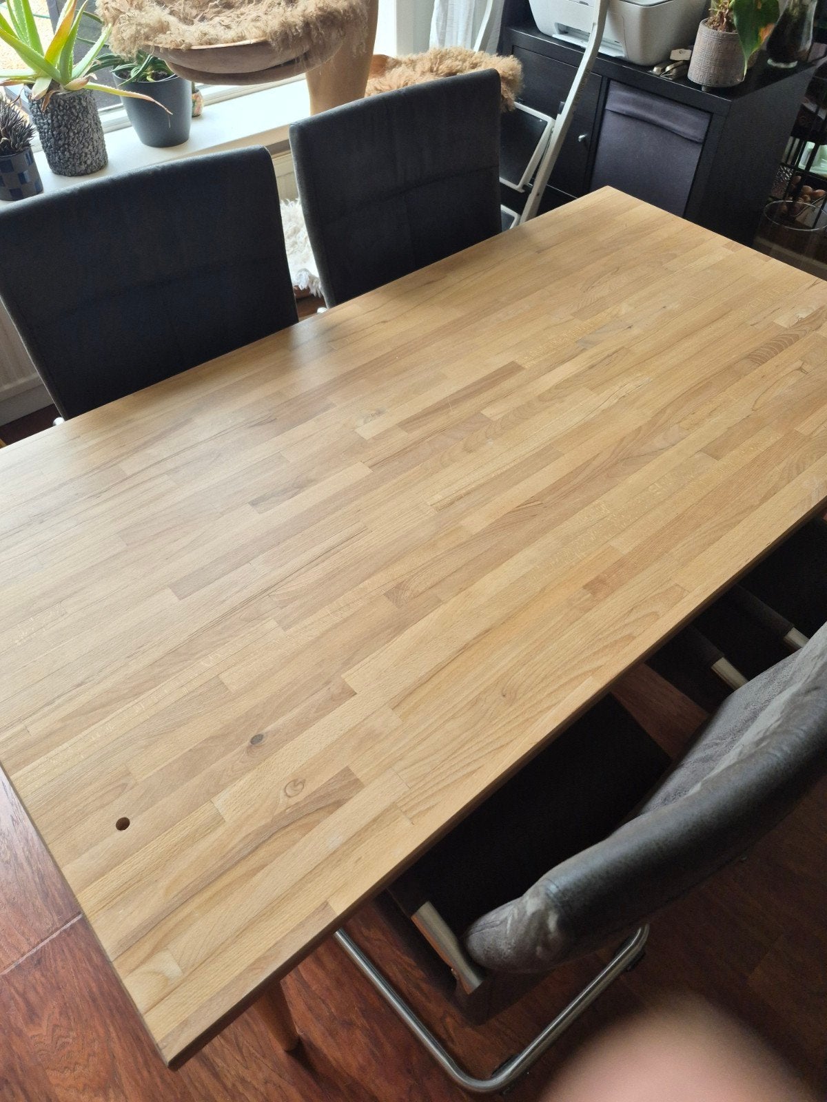 Eethoek met 6 stoelen, Huis en Inrichting, Tafels | Eettafels, Ophalen, Gebruikt, 50 tot 100 cm, Vijf personen of meer