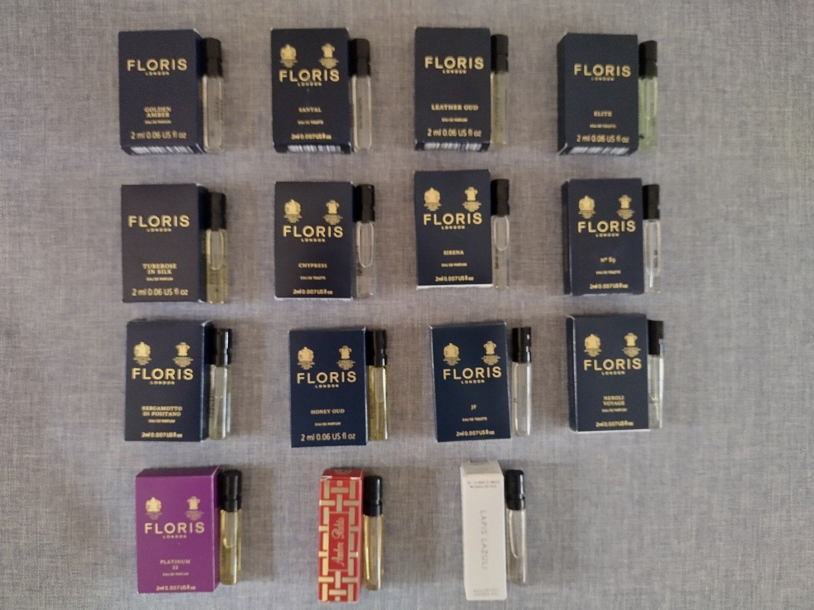 Lot parfum samples 2ml Floris, Houbigant, Lapis Lazuli, Ophalen of Verzenden