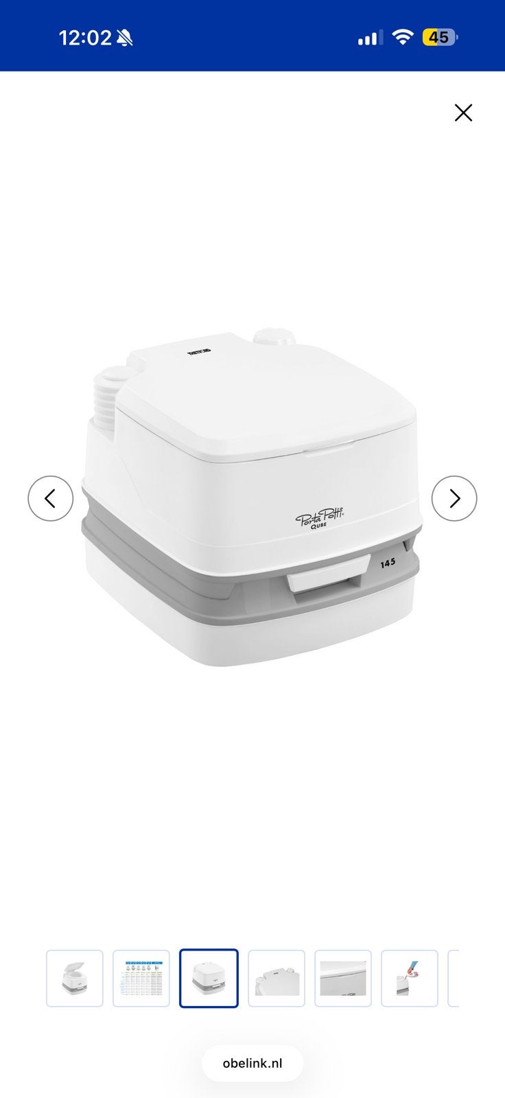 NIEUW IN DOOS. Draagbaar toilet - Thetford Porta Potti 145, Caravans en Kamperen, Ophalen of Verzenden, Nieuw