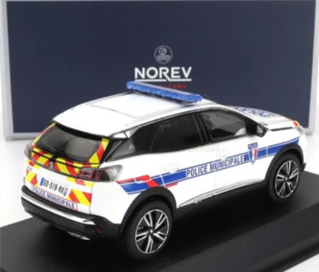 Peugeot 3008 2023 Police Municipale strip.1:43 NOREV 473949, Verzenden, Nieuw, Auto, Norev