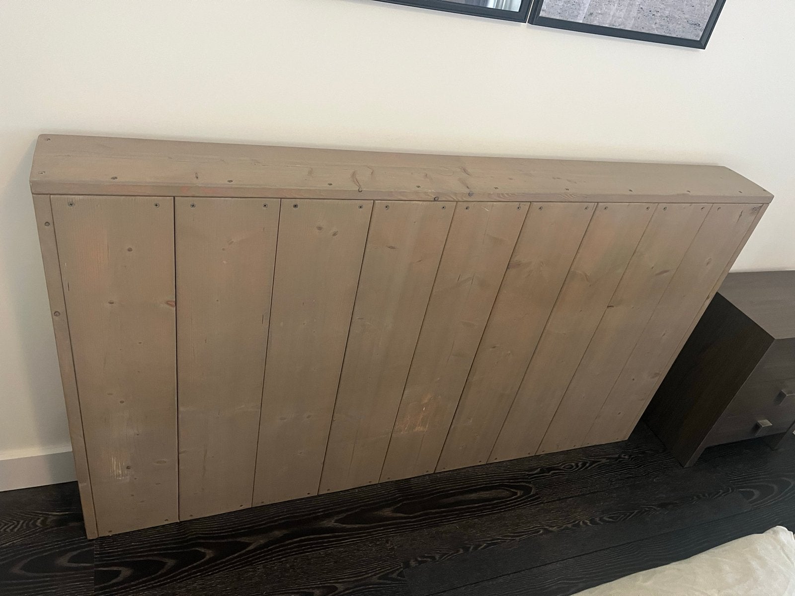 Hoofdbord/hoofdeinde bed van steigerhout 180x20x100cm, Ophalen, Steigerhout, Tweepersoons, Zo goed als nieuw