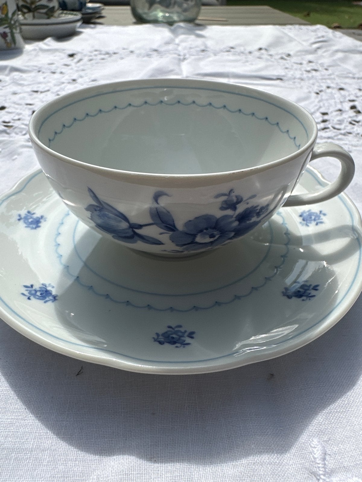 Seltmann Weiden Bavaria kop en schotel, blauw bloemmotief, Ophalen of Verzenden