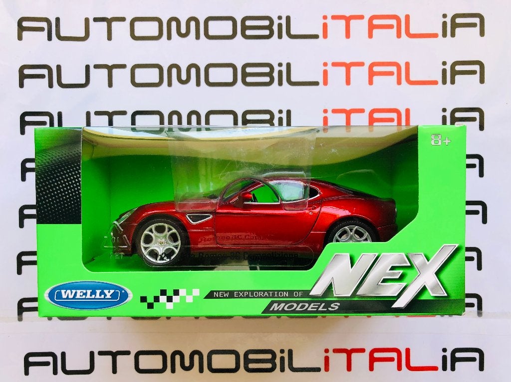 Alfa Romeo 8C Competizione Rosso Competizione Welly 1:24, Ophalen of Verzenden, Nieuw, Auto, Welly