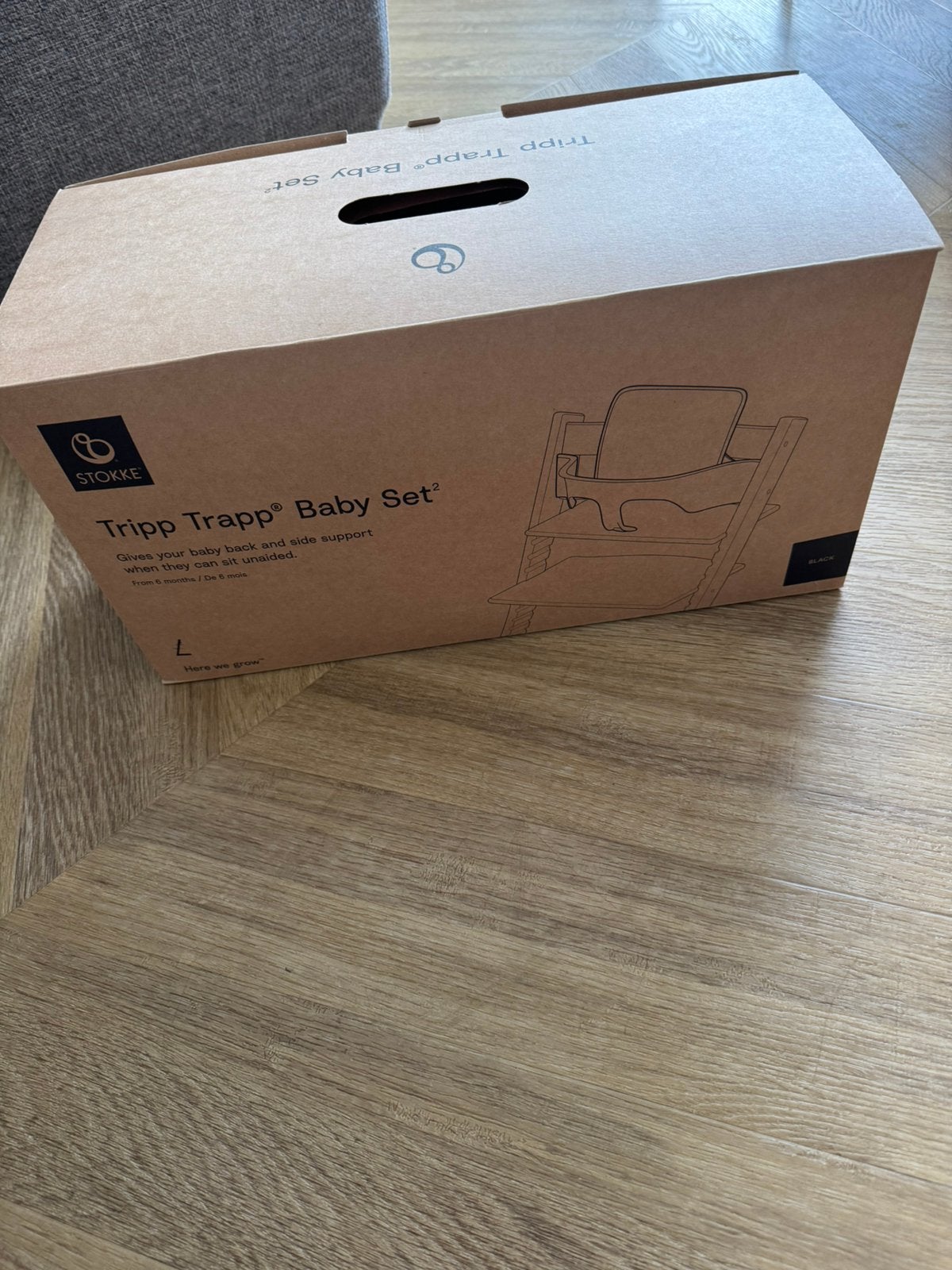 Stokke Tripp Trapp babyset 2 zwart, Kinderen en Baby's, Overige Kinderen en Baby's, Verzenden, Zo goed als nieuw