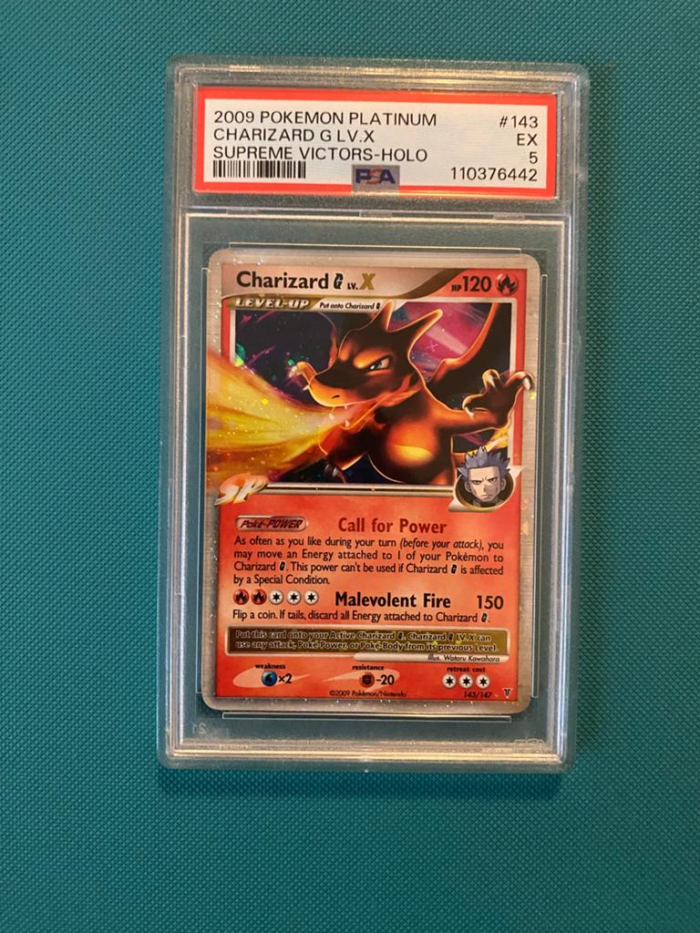 Charizard G LV.X PSA 5 - 2009 Platinum Supreme Victors, Ophalen of Verzenden, Gebruikt, Losse kaart