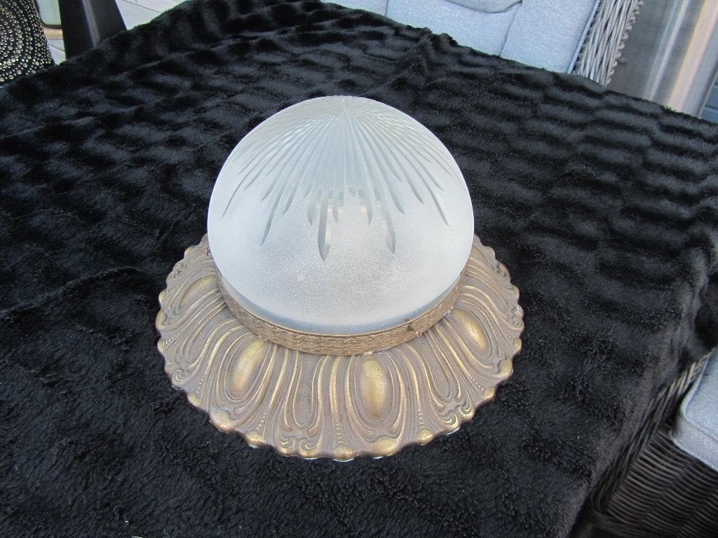 PRACHTIGE ART DECO PLAFONNIERE, Ophalen, Gebruikt, E27 (groot), Plafondlamp
