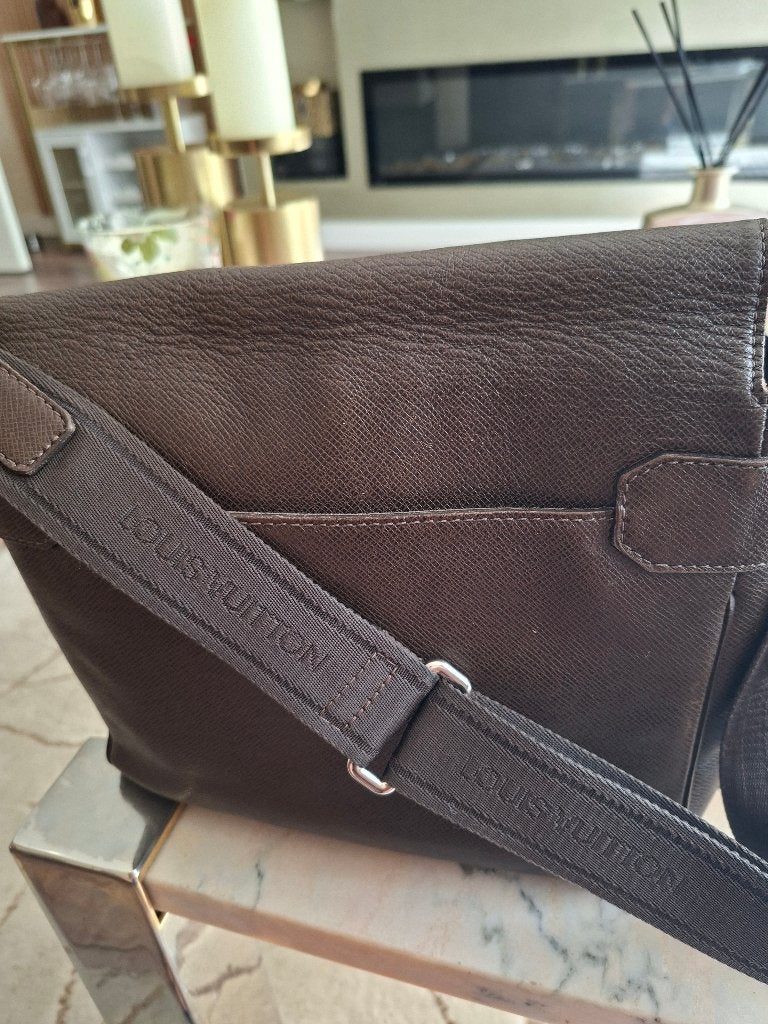 Louis vuitton messenger bag, Ophalen of Verzenden, Gebruikt, Bruin, Leer