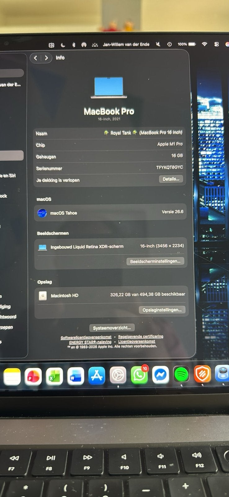MacBook pro 16 inch 2021 M1 512 GB, Computers en Software, Ophalen, 13 inch of meer, Overige modellen, Zo goed als nieuw