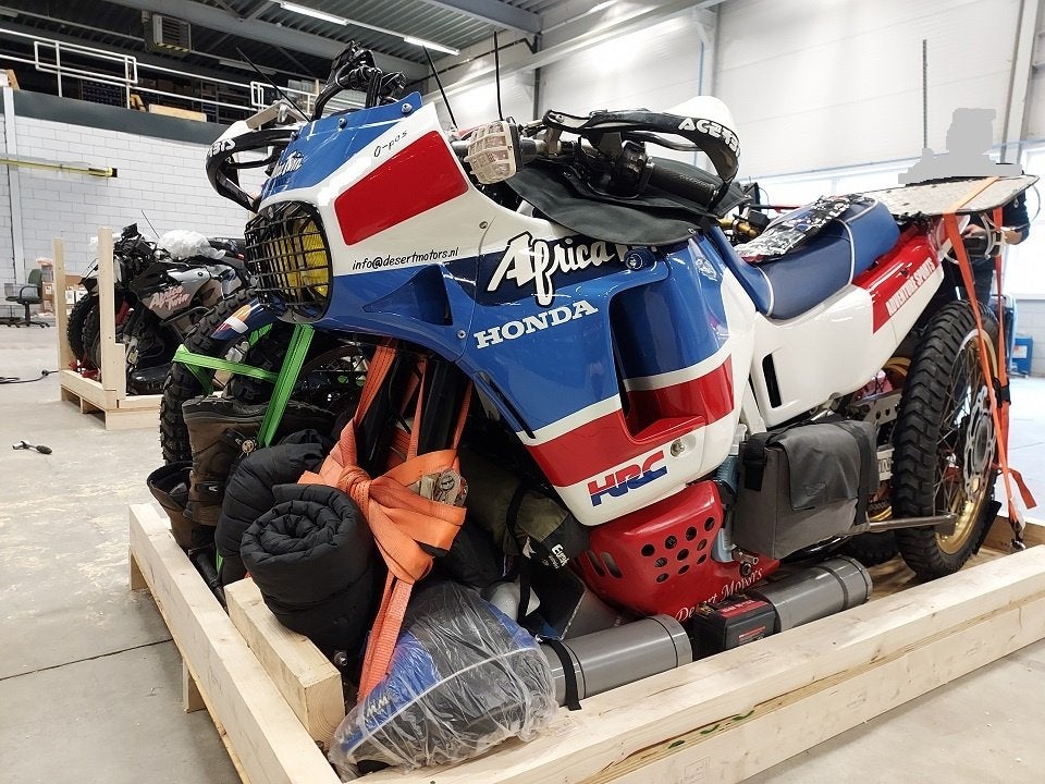 Houten krat voor vervoer 2 motoren goedgekeurd hout gebruikt, Ophalen, Gebruikt