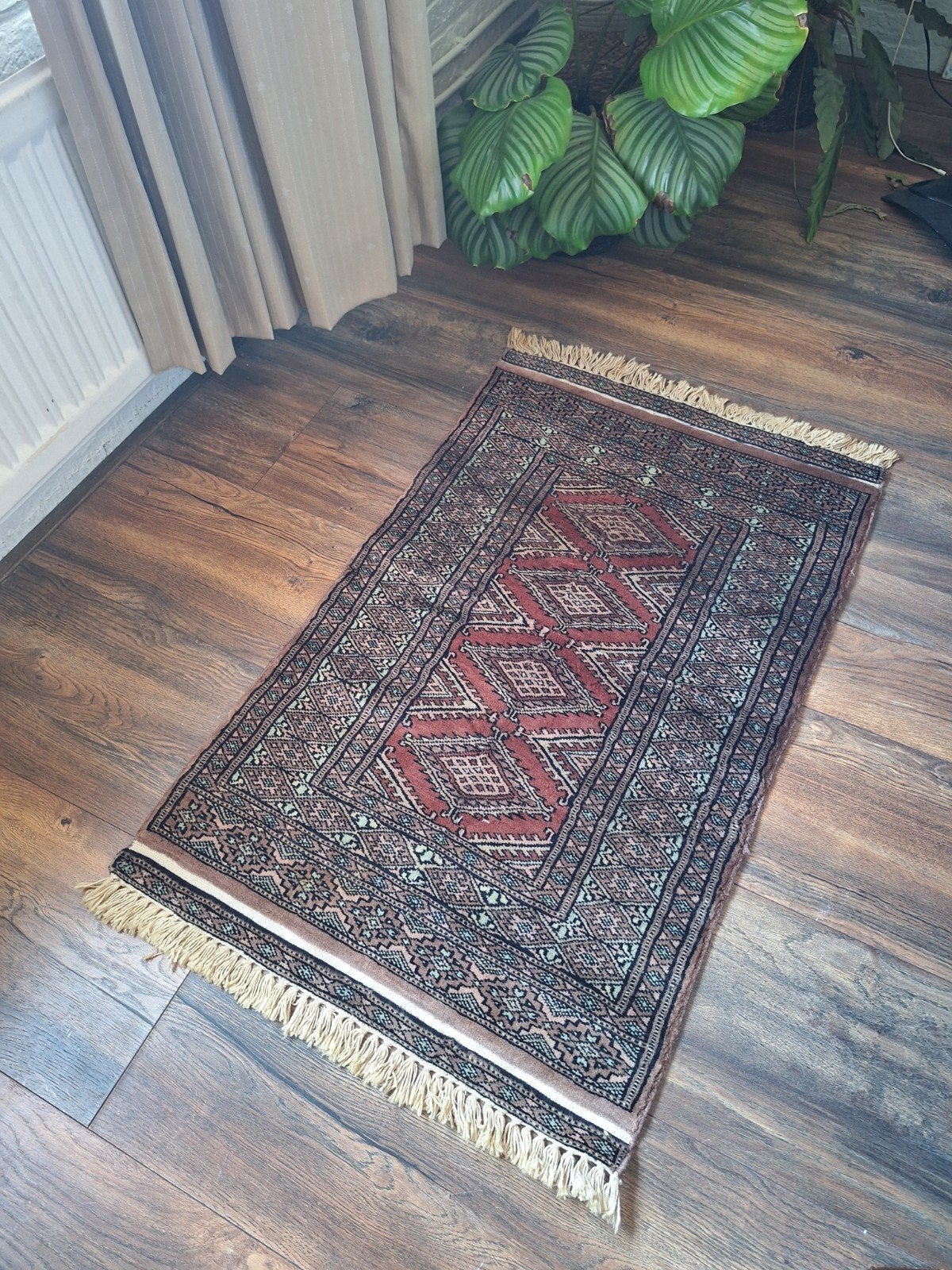 Vintage Oosters Tapijt * 105 x 61 cm * Roze/Lila, Vintage Oosters Perzisch, 50 tot 100 cm, 100 tot 150 cm, Blauw