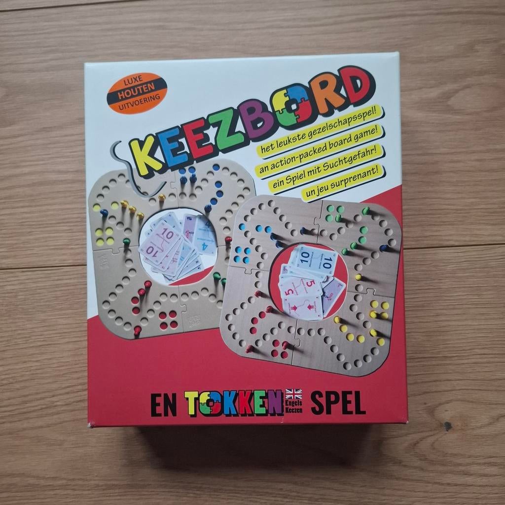 Keezbord luxe houten uitvoering 4-6 personen, Hobby en Vrije tijd, Gezelschapsspellen | Bordspellen, Vijf spelers of meer, Ophalen of Verzenden