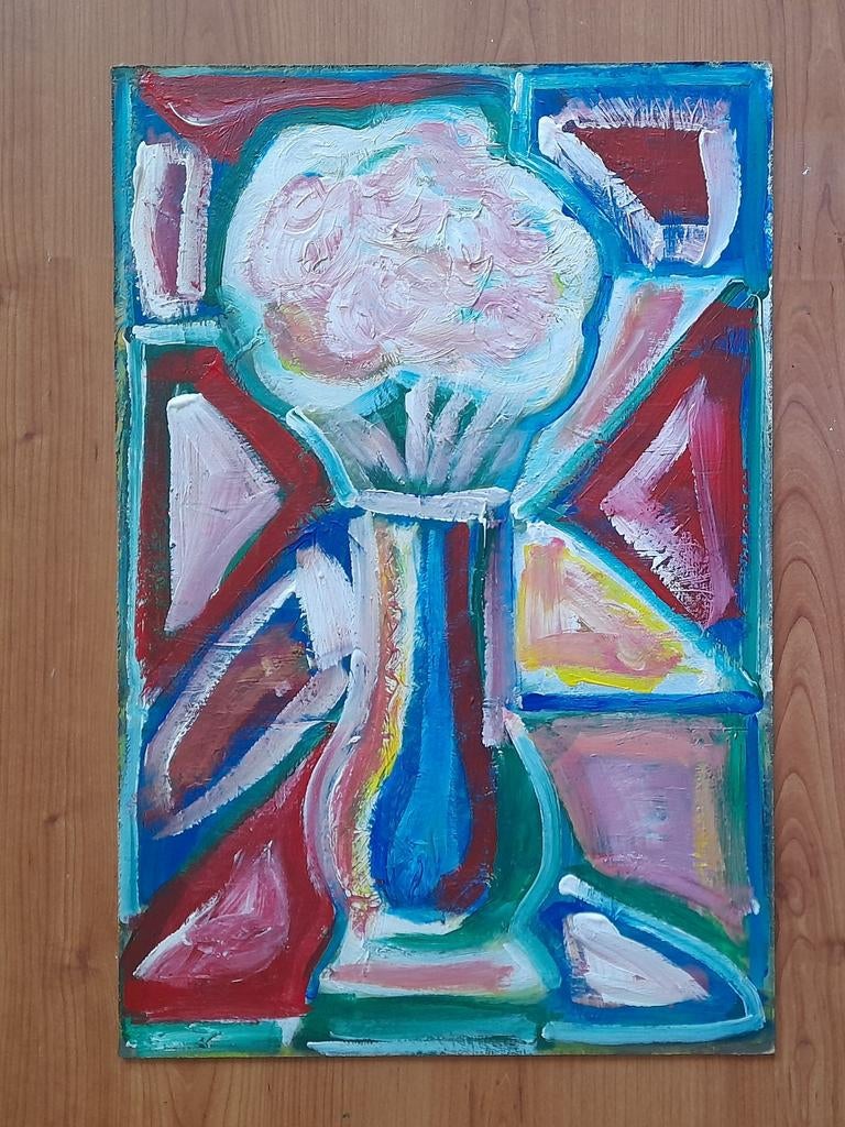Bloemen compositie schilderij, Ophalen of Verzenden