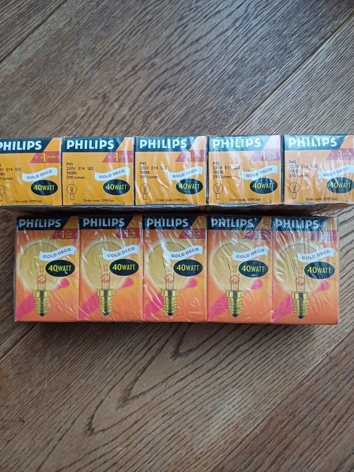 10x Philips gold deco kogellampen E14 fitting, Philips, Gloeilamp, E14 (klein), Nieuw
