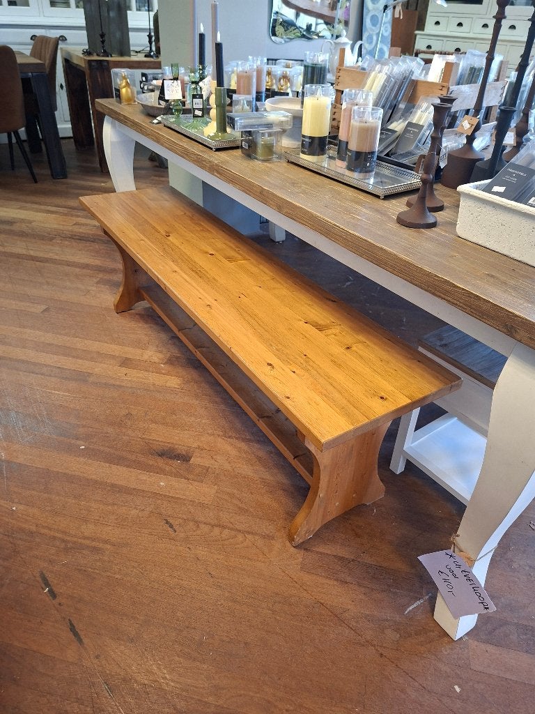 Landelijke houten bank 160 cm, Huis en Inrichting, Ophalen, Overige maten, Minder dan 75 cm, 150 tot 200 cm