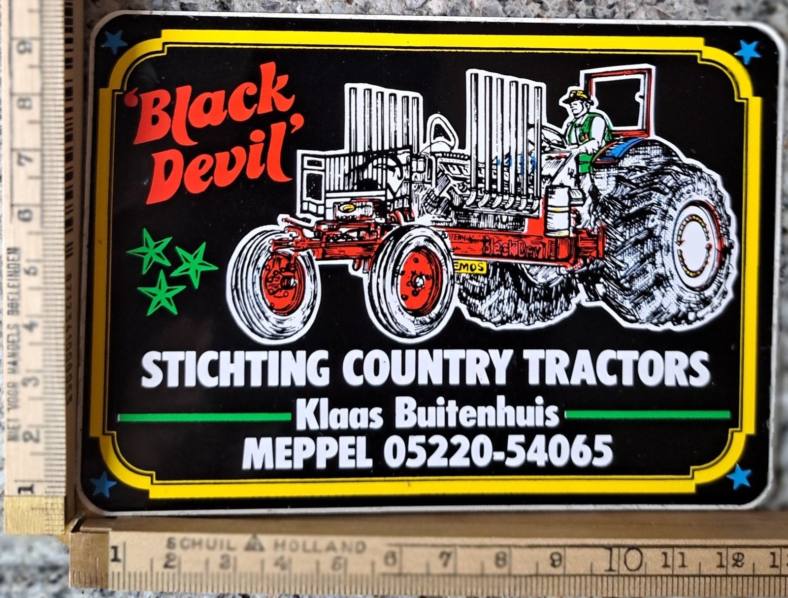 Vintage sticker Black Devil tractor puling trekker, Ophalen of Verzenden, Zo goed als nieuw, Auto of Motor