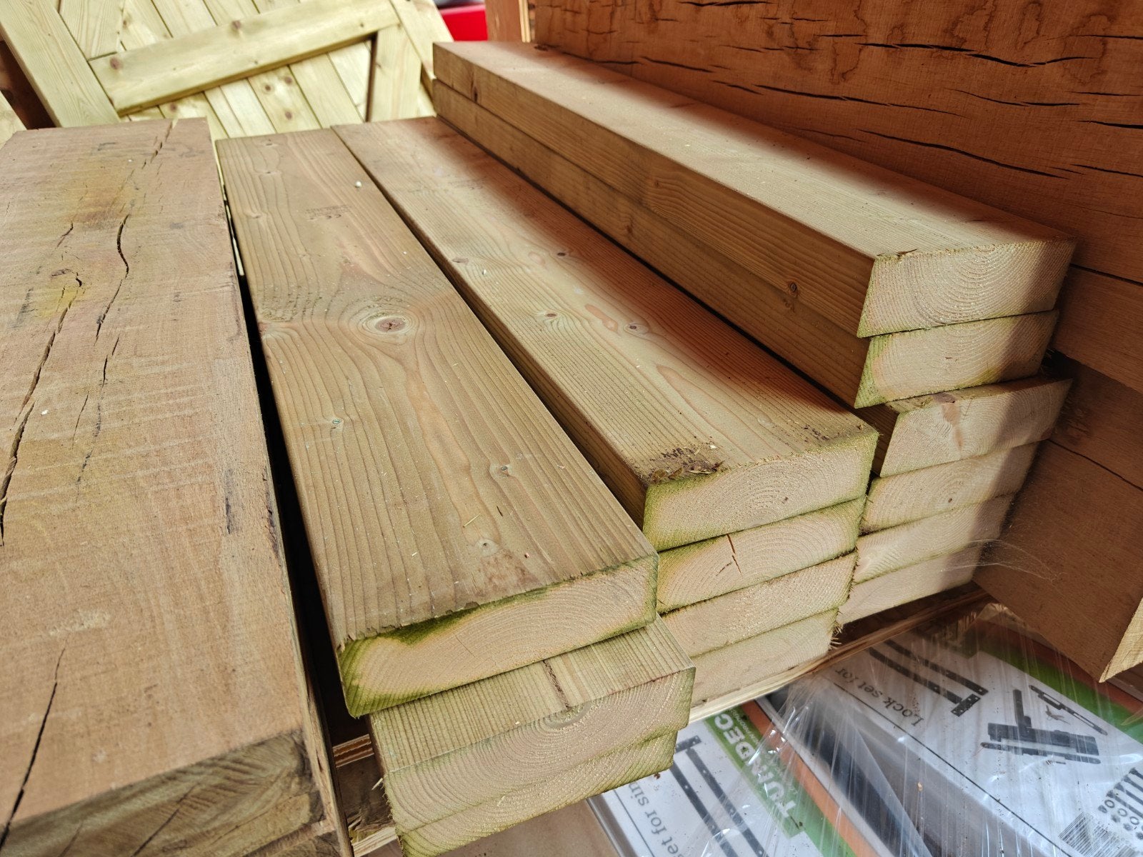 14 geïmpregneerde balken 45 x 145 L. 89,5 cm, Ophalen, Nieuw, Minder dan 180 cm, Balken