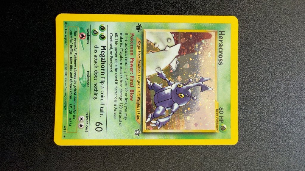 Heracross neo 1st + swirl, Verzenden, Zo goed als nieuw
